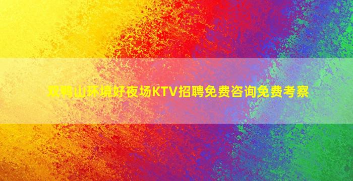 双鸭山环境好夜场KTV招聘免费咨询免费考察